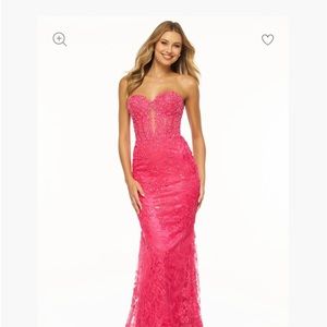 COPY - #56160 Sherri Hill. Fushia pink Short size 00  worn only once.Almost new